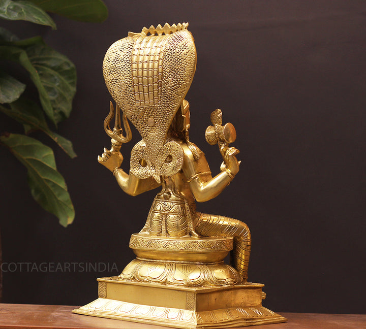 Brass Goddess Mariamman Idol with Serpent Hood | South Indian Temple Art