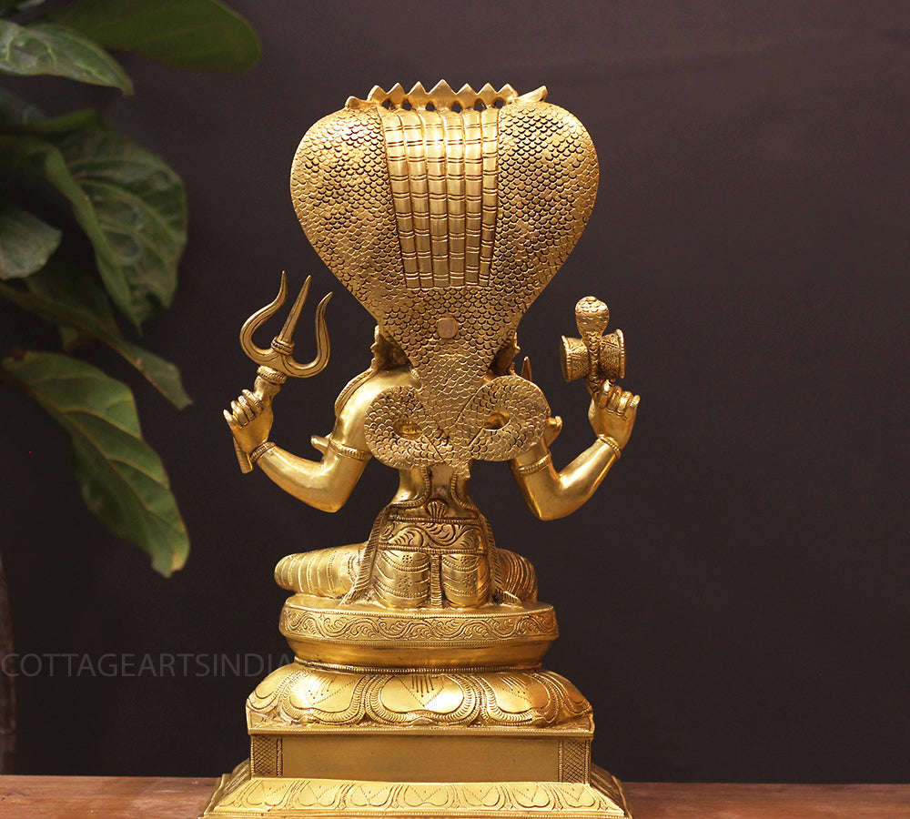 Brass Goddess Mariamman Idol with Serpent Hood | South Indian Temple Art