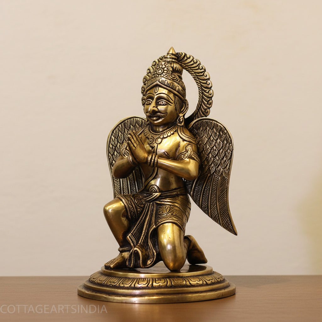 Sitting Brass Garuda with Folded Hands