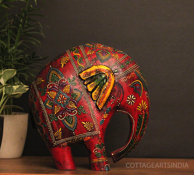 Wooden Elephant Oblique Design 10.5"
