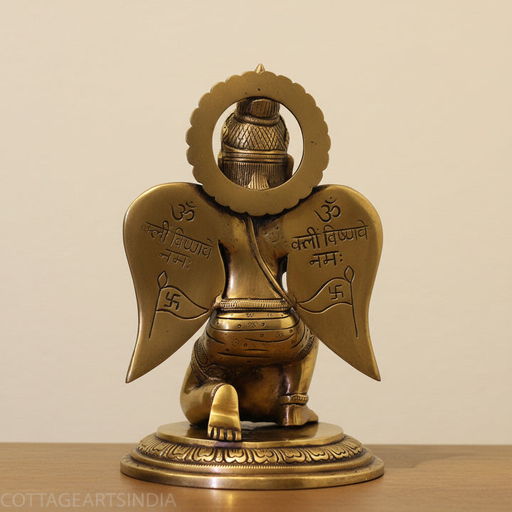 Sitting Brass Garuda with Folded Hands