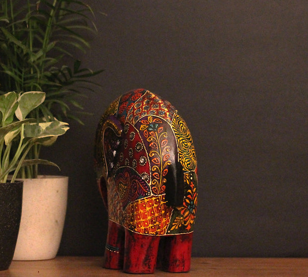 Wooden Elephant Oblique Design 8"