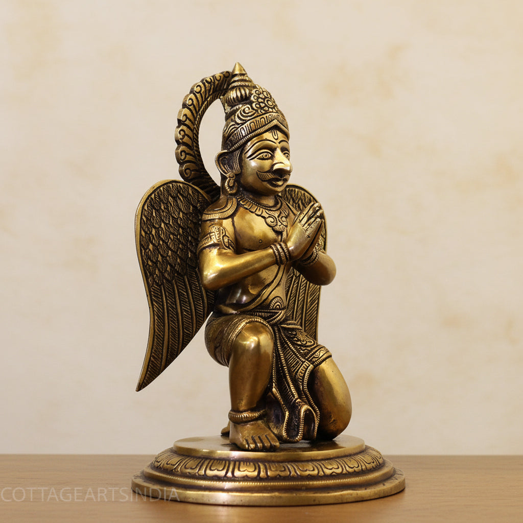 Sitting Brass Garuda with Folded Hands