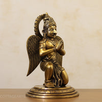 Sitting Brass Garuda with Folded Hands