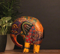 Wooden Elephant Oblique Design 8"