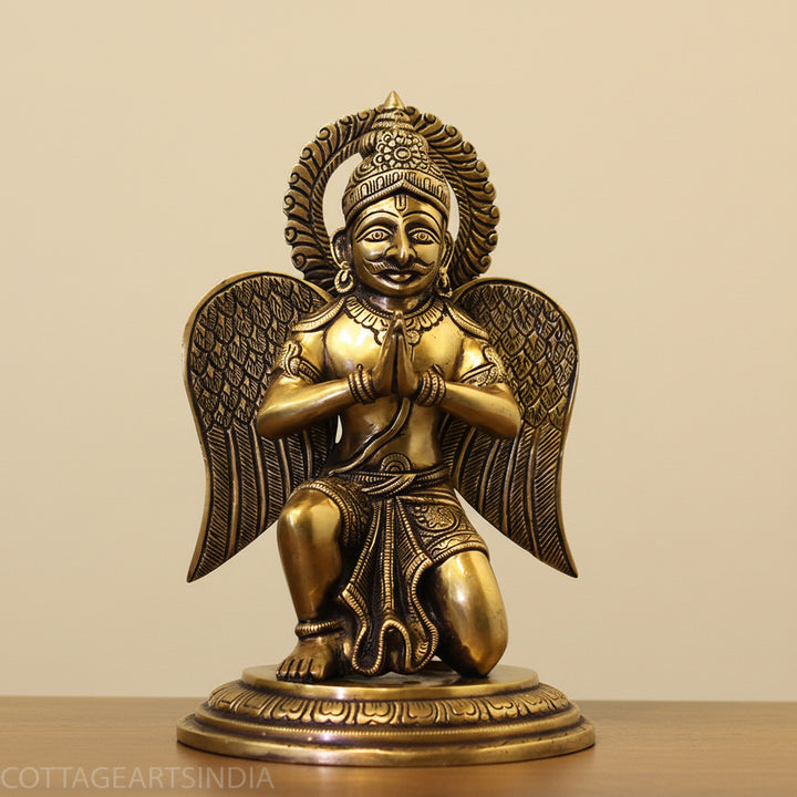 Sitting Brass Garuda with Folded Hands