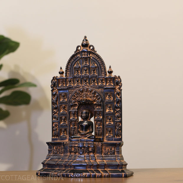 Opulent Brass Jain Tirthankara Temple – Black Antique Finish