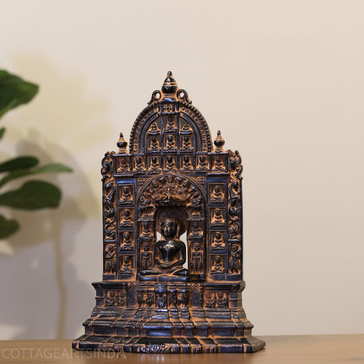 Opulent Brass Jain Tirthankara Temple – Black Antique Finish