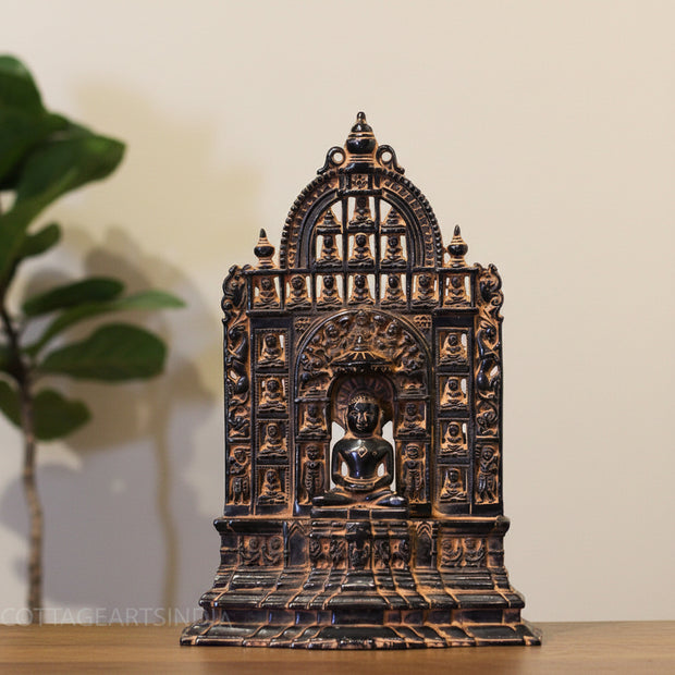 Opulent Brass Jain Tirthankara Temple – Black Antique Finish