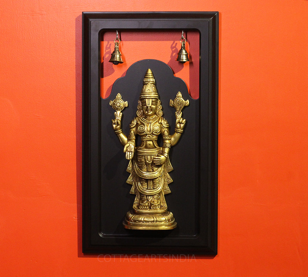 Brass Lord Balaji Wall Hanging with Temple Bells
