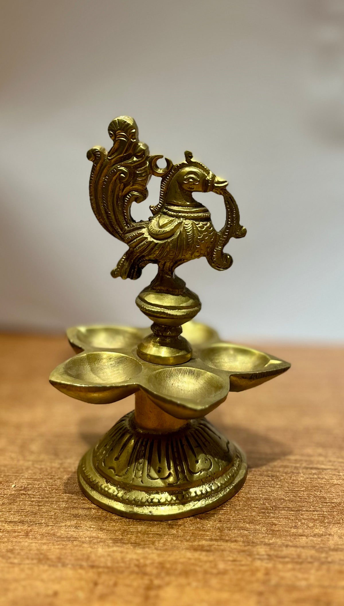 Brass Annapakshi Oil Diya 5.75”