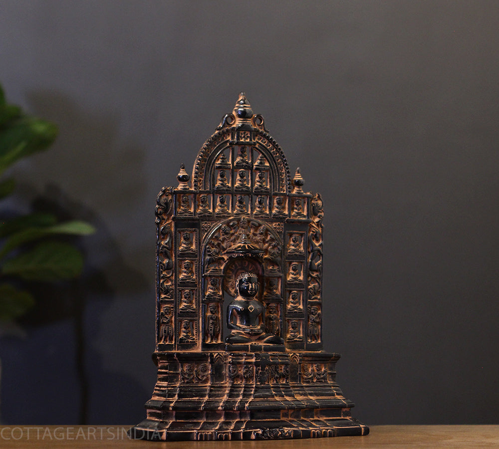Opulent Brass Jain Tirthankara Temple – Black Antique Finish