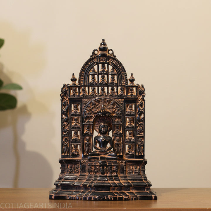 Opulent Brass Jain Tirthankara Temple – Black Antique Finish