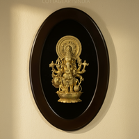 Wooden Frame With Brass Shubh Drishti Ganesh
