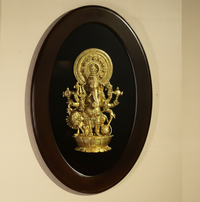 Wooden Frame With Brass Shubh Drishti Ganesh