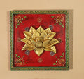 Brass Ashta Lakshmi Wooden Frame (Set of 8 Lakshmi and One Lotus)