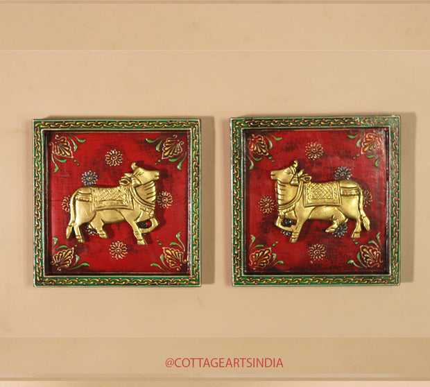 Brass Cow pair