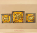 Brass Lotus and Cow pair Wooden Frame