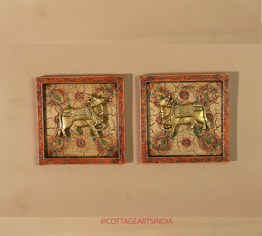 Brass Cow pair