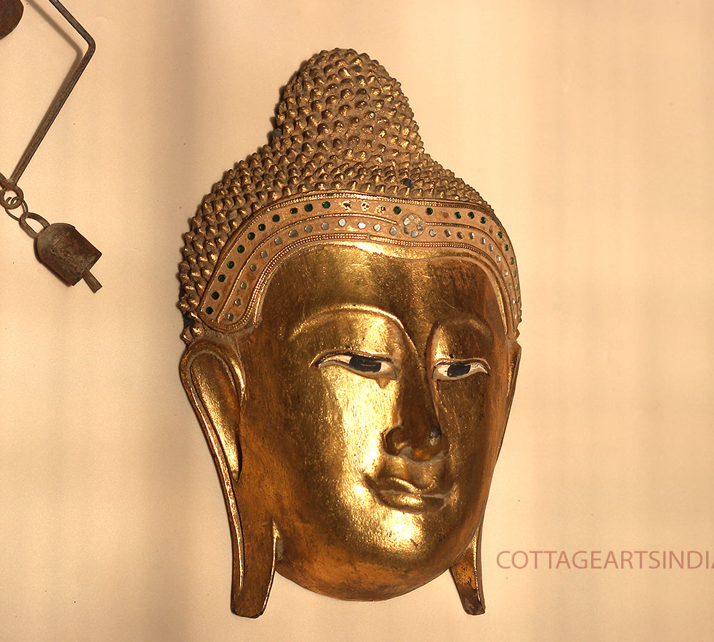Wooden Buddha Face Mask