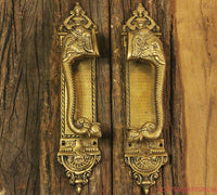 Brass Elephant Door Handle -Pair