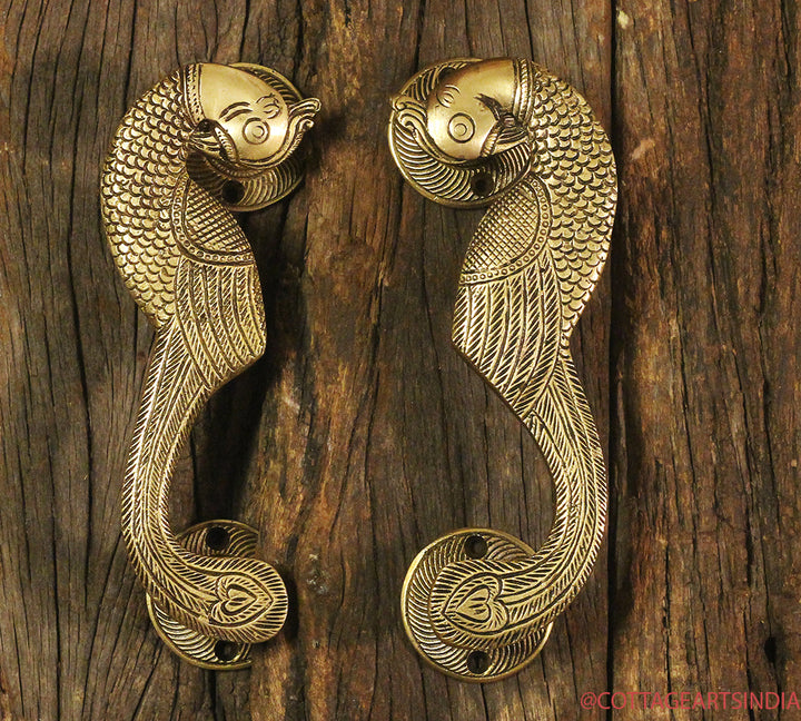 Brass Parrot Door Handle (Pair)