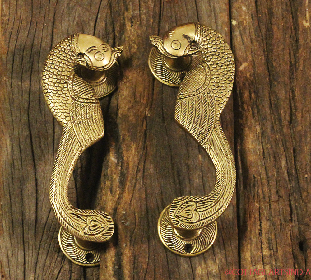 Brass Parrot Door Handle (Pair)