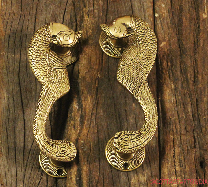 Brass Parrot Door Handle (Pair)