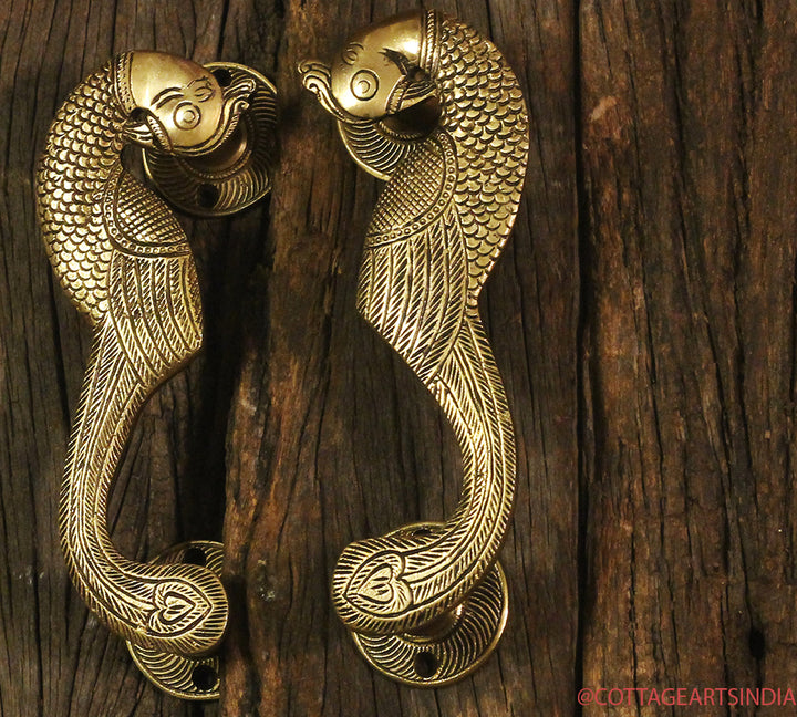Brass Parrot Door Handle (Pair)