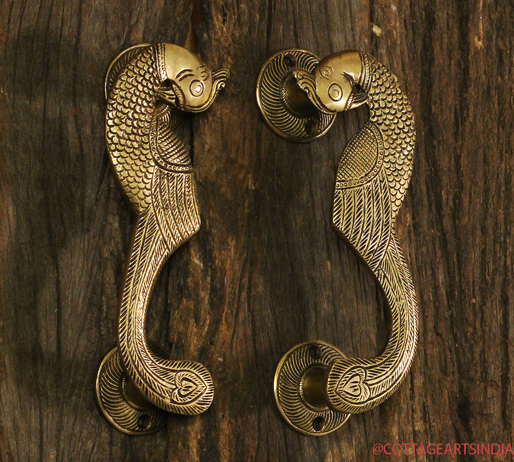 Brass Parrot Door Handle (Pair)