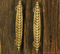Brass Leaf Door Handle Pair
