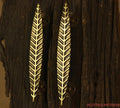 Brass Leaf Door Handle Pair