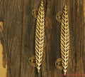 Brass Leaf Door Handle Pair