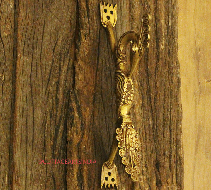 Brass Peacock Door Handle