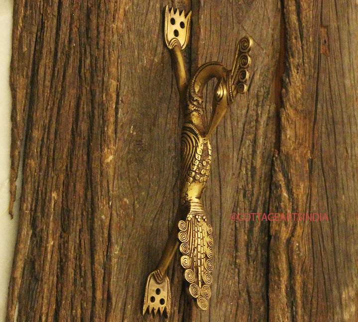 Brass Peacock Door Handle