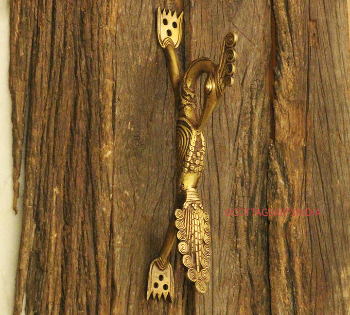 Brass Peacock Door Handle