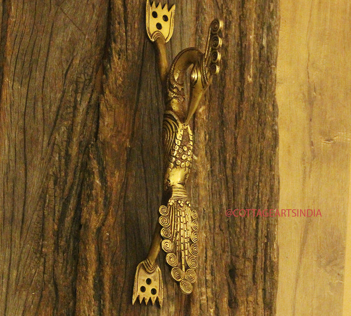 Brass Peacock Door Handle