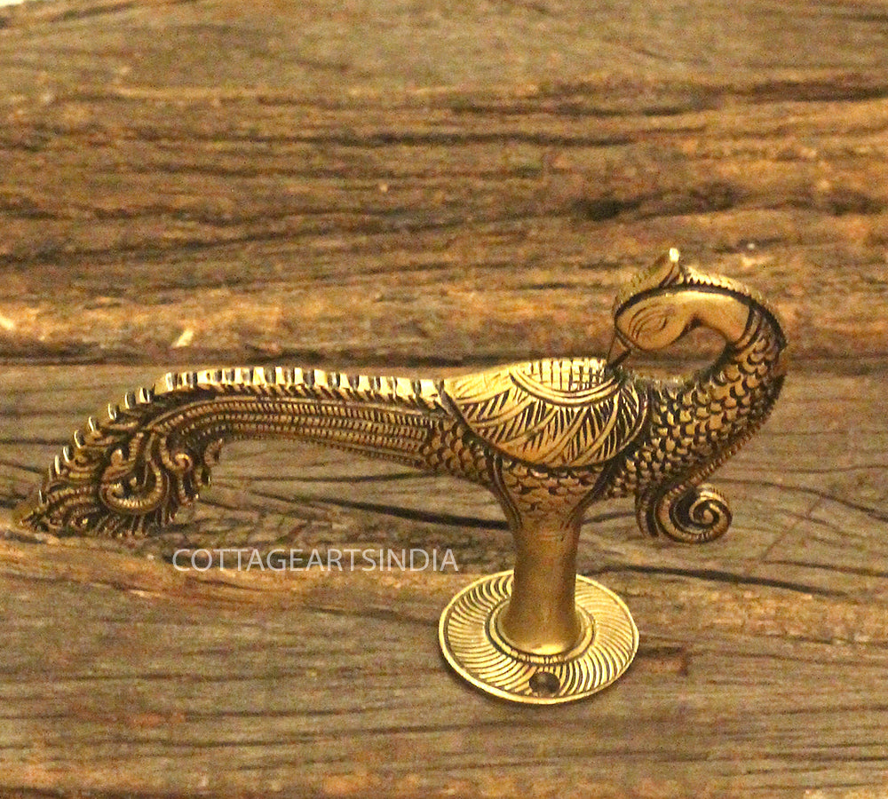 Brass Peacock Door Handle