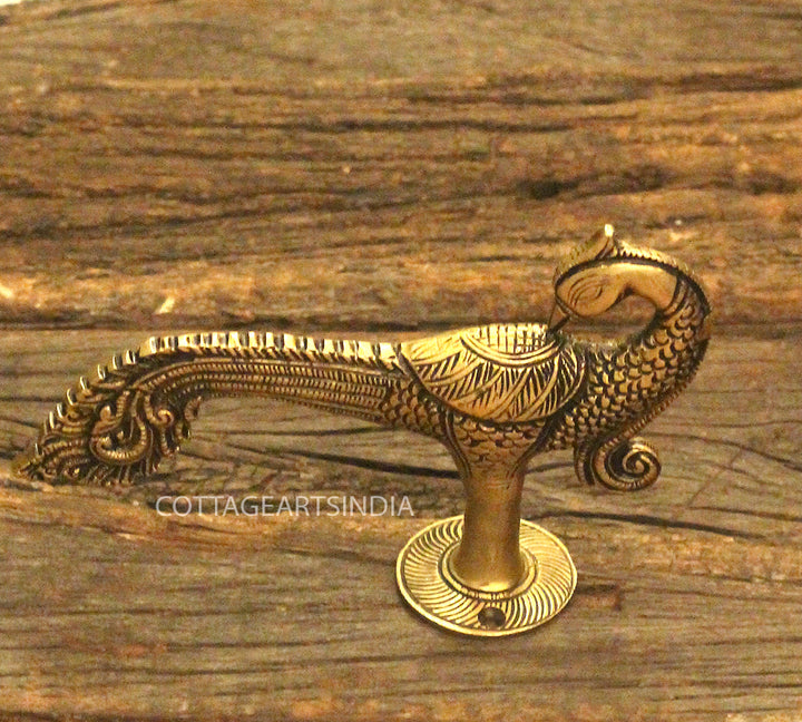 Brass Peacock Door Handlle