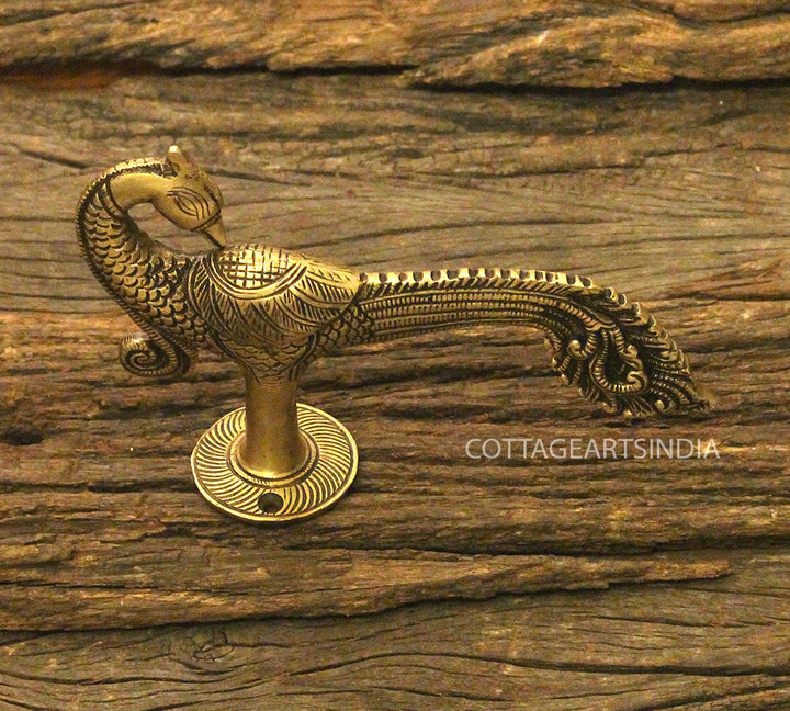Brass Peacock Door Handlle