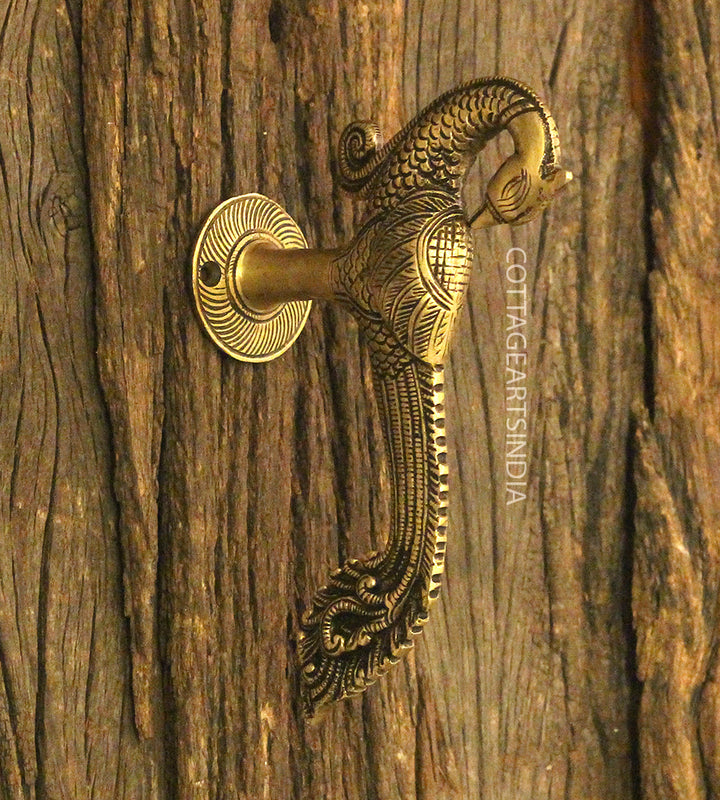 Brass Peacock Door Handlle