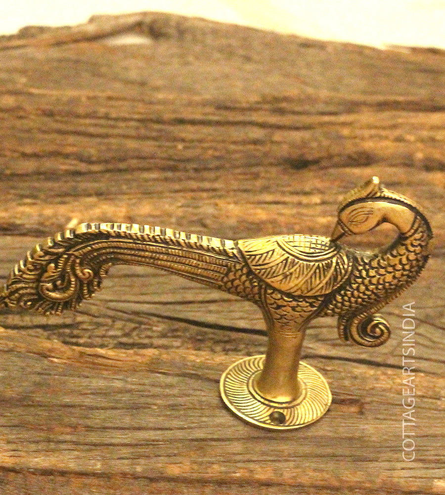 Brass Peacock Door Handle