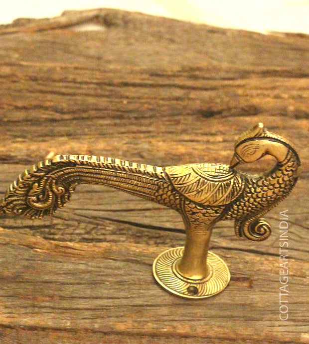 Brass Peacock Door Handlle