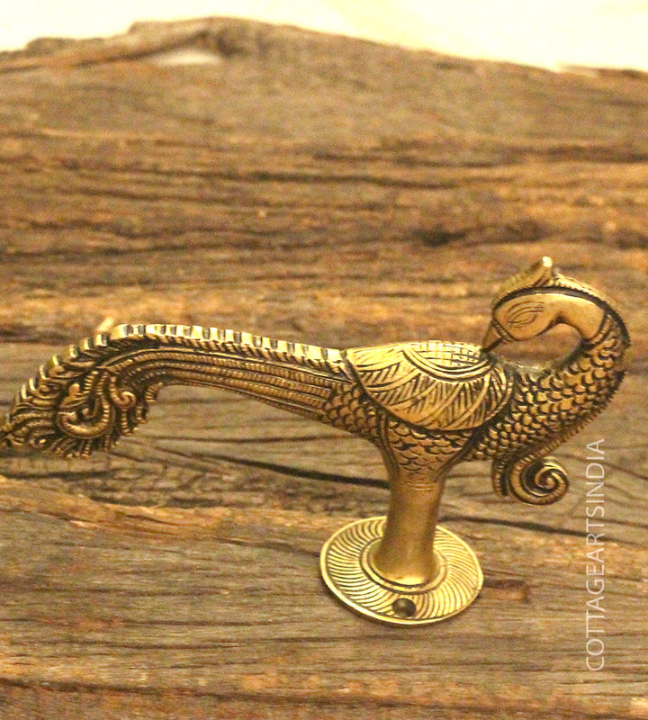 Brass Peacock Door Handlle