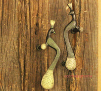 Brass Peacock Door Handles -Pair