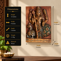 Wooden Hand Painted Lord Murugan Wall Hanging