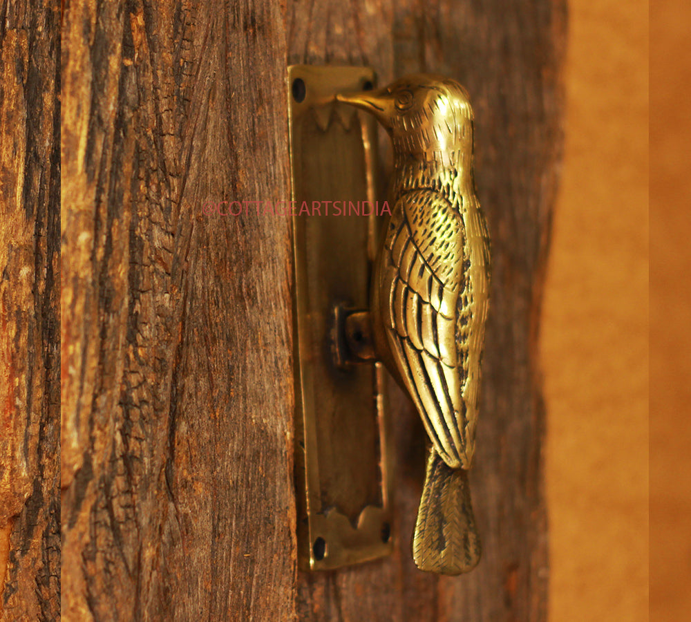 Brass Wood Pecker Door Knock
