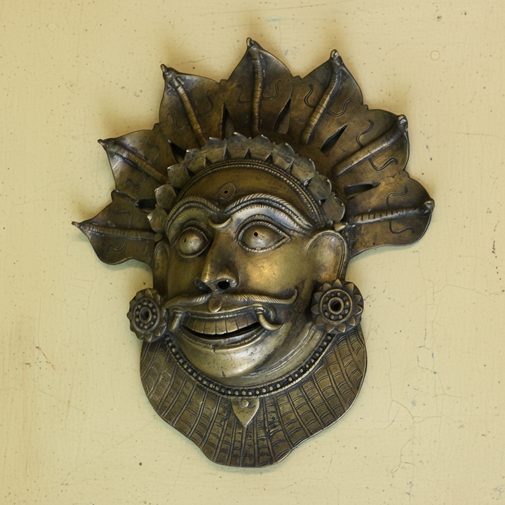 Brass Panjurli Bhuta Mask