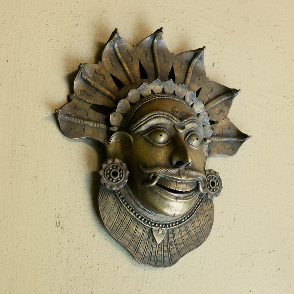 Brass Panjurli Bhuta Mask