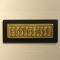 Brass Dasavthar Plate on Wooden Wall Panel